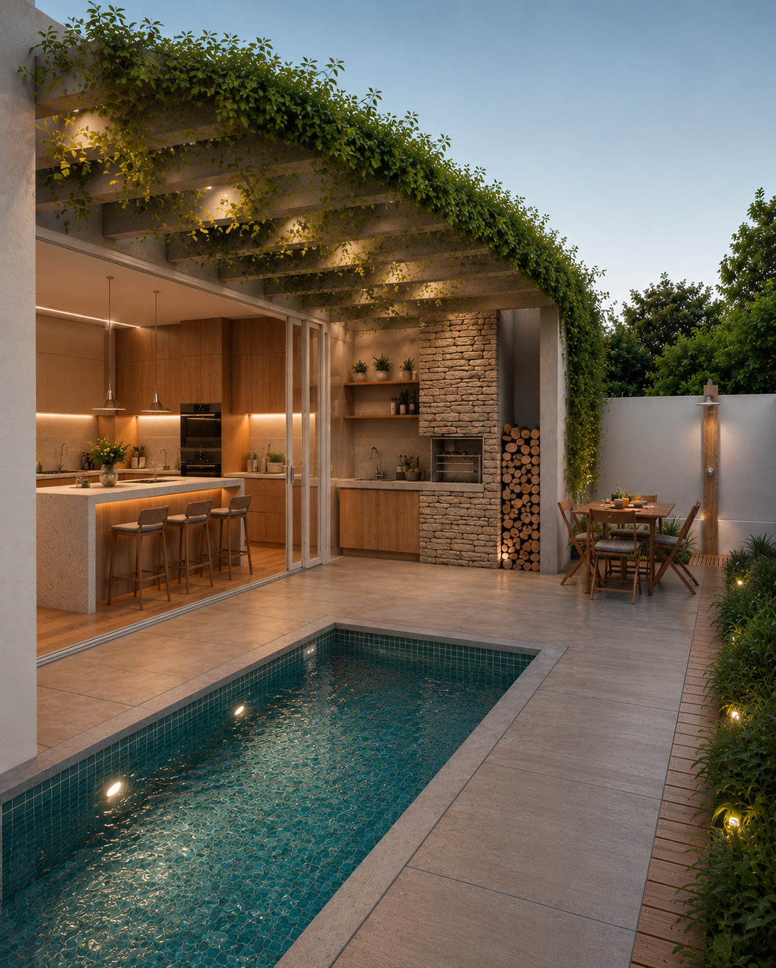 Área gourmet e piscina